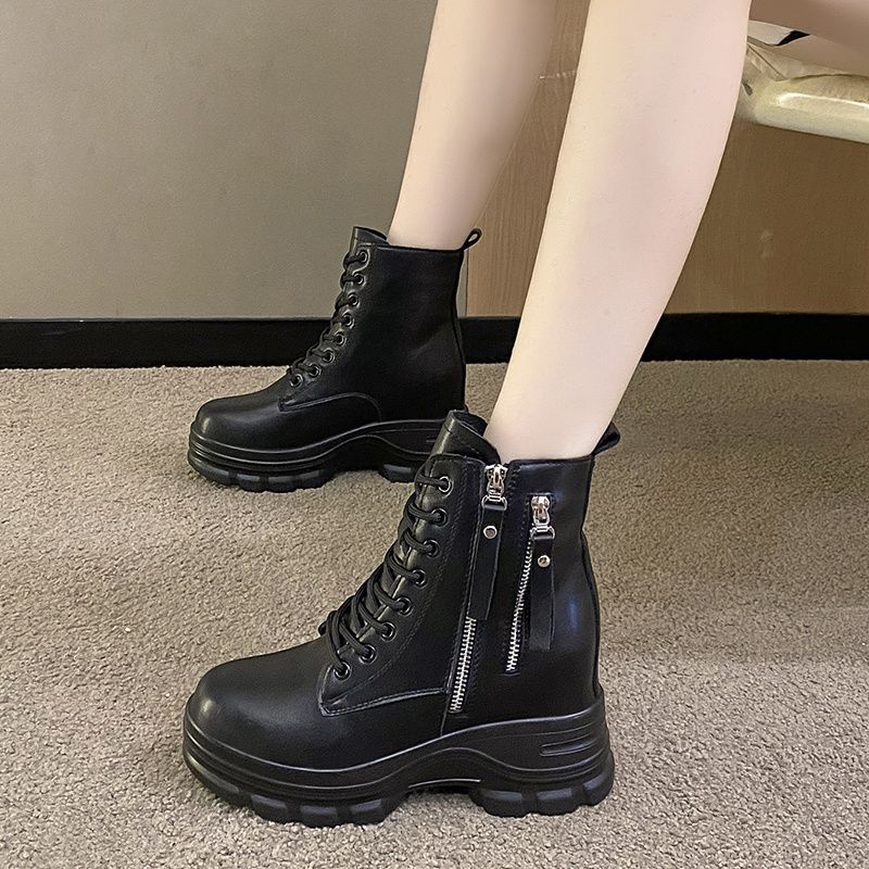 Inner heightening boots for women short boots 9cm thick sole Martin boots women's British style