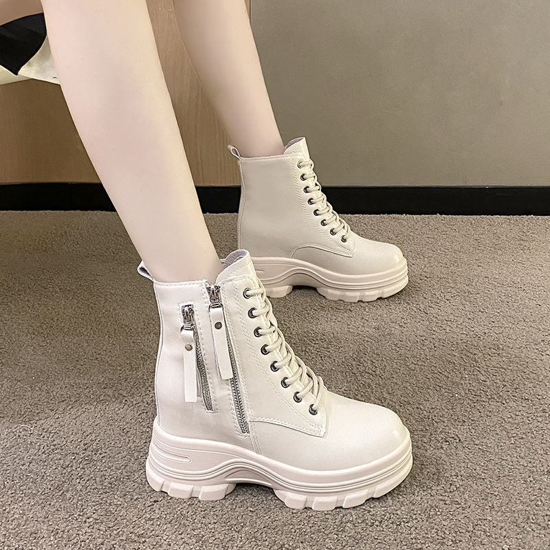 Inner heightening boots for women short boots 9cm thick sole Martin boots women's British style