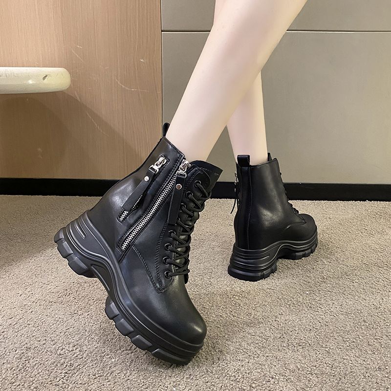 Inner heightening boots for women short boots 9cm thick sole Martin boots women's British style