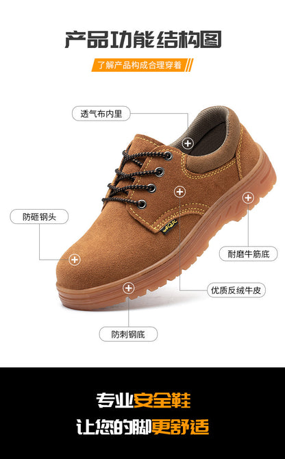 Labor protection shoes, anti smashing and anti piercing, male welders, thermal insulation, seasonal special, odor resistant and breathable steel toe safety work shoes