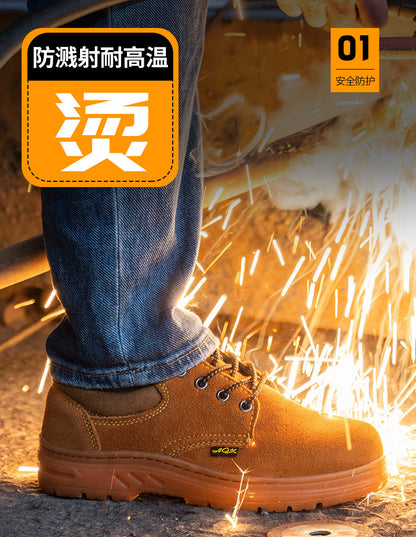 Labor protection shoes, anti smashing and anti piercing, male welders, thermal insulation, seasonal special, odor resistant and breathable steel toe safety work shoes