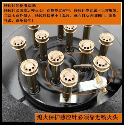 45CM Commercial Gas Stove with Flameout Protection - Mobile Banquet Large Pot Stove for Rural, Restaurant, Outdoor Events, High-Power LPG Burner