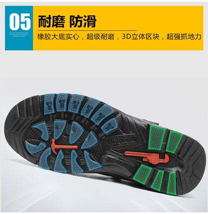 Labor protection sandals for men, odor proof, breathable, impact resistant, puncture resistant safety shoes, comfortable, breathable, and construction site protective shoes