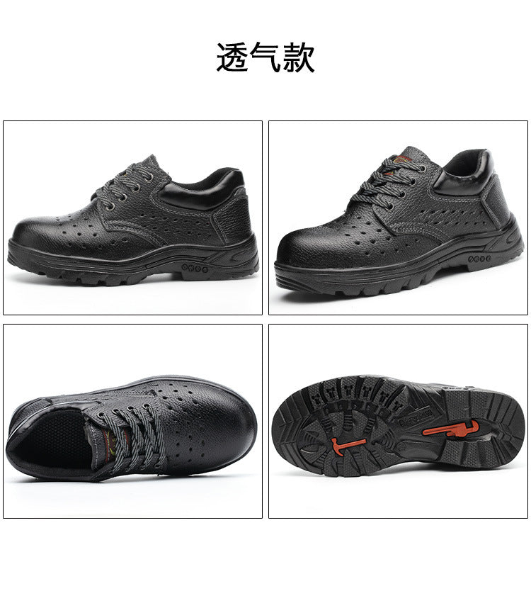 Labor protection shoes, anti smashing and anti piercing, men's breathable, low cut, solid sole, wear-resistant and safe work site shoes in summer