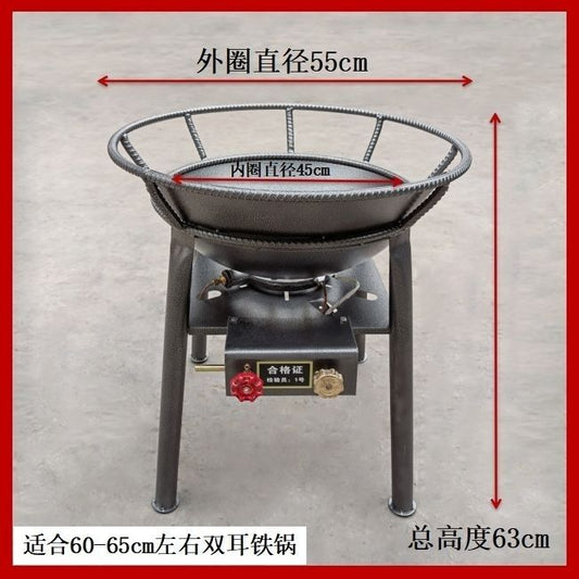 55CM Commercial Gas Stove with Flameout Protection - Mobile Banquet Large Pot Stove for Rural, Restaurant, Outdoor Events, High-Power LPG Burner