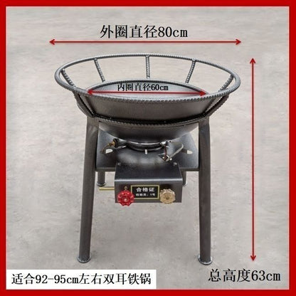 80CM Commercial Gas Stove with Flameout Protection - Mobile Banquet Large Pot Stove for Rural, Restaurant, Outdoor Events, High-Power LPG Burner